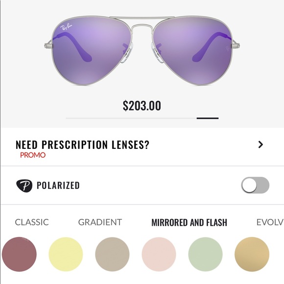 Rayban purple mirrored aviator sunglasses